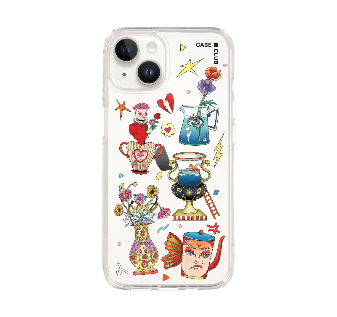 iphone 14 clear case jar of feeling by bomfha